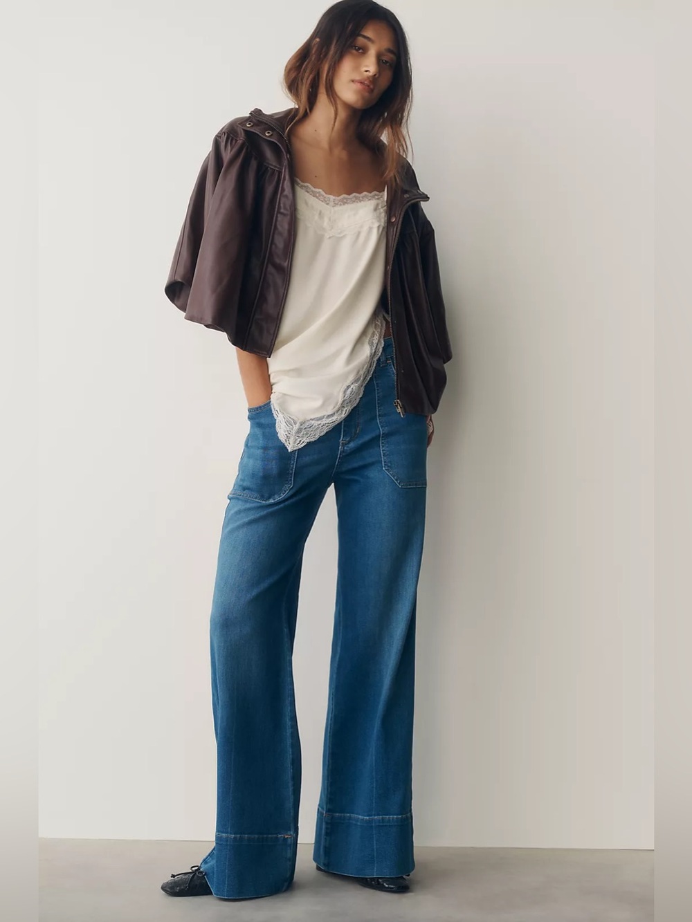 NWT Anthropologie Pilcro Rylan Relaxed High Rise Flare Jeans